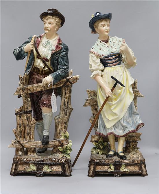 A pair of Continental figures H.49cm